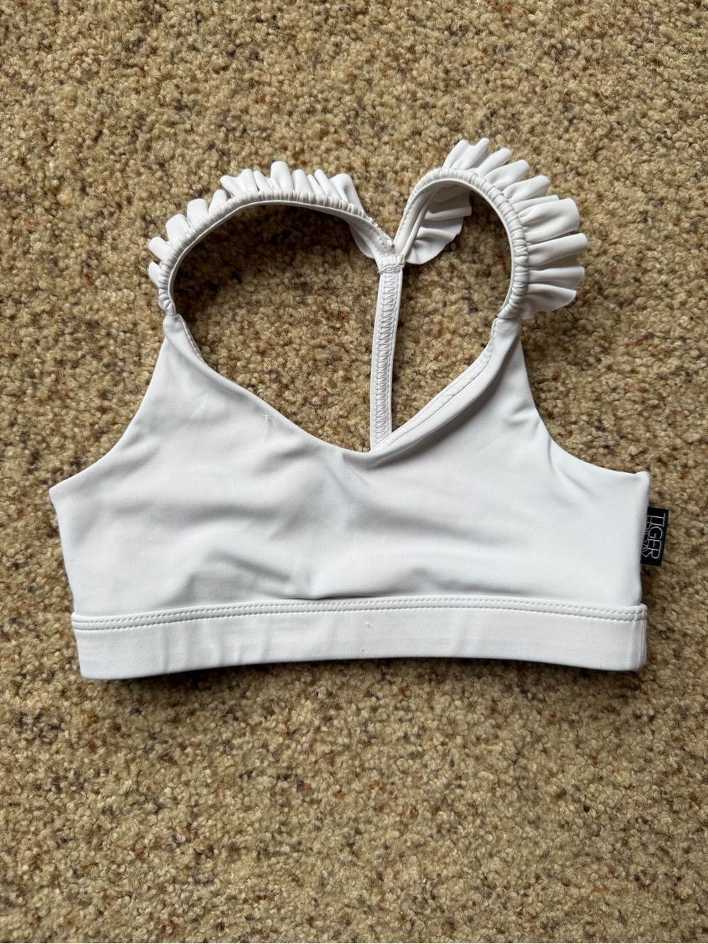 New In Package Tiger Friday - White Ruffle-Trim Top